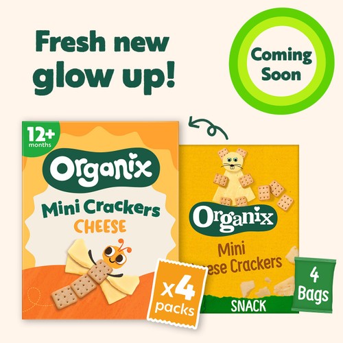 Organix Mini Cheese Crackers Toddler Snack Multipack 12+ Months