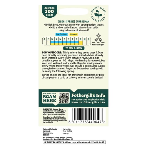 Mr Fothergills Seeds Oh Sow Simple Spring Onion