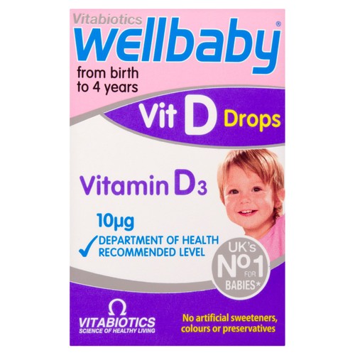 Vitabiotics Wellbaby Vitamin D Drops 10ug 0-4yrs 