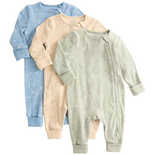 M&S Safari Zip Footless Sleepsuit, 6-9 Months Yellow