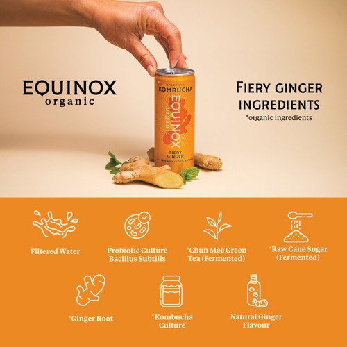 Equinox Organic Fiery ginger Kombucha