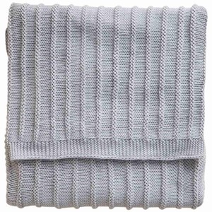 M&S Ribbed Knitted Throw, Grey