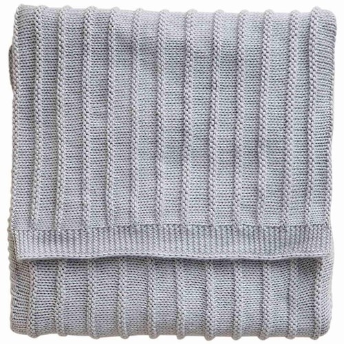 M&S Ribbed Knitted Throw, Grey