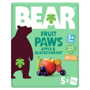 BEAR Strawberry & Apple Fruit Paws Kids Snack Multipack