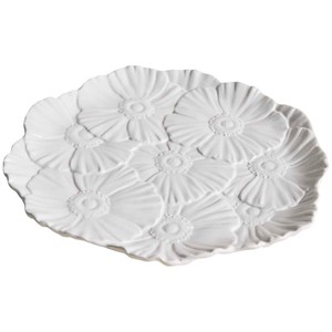M&S Floral Platter, White