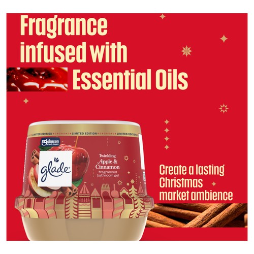 Glade Bathroom Gel Air Freshener Twinkling Apple & Cinnamon