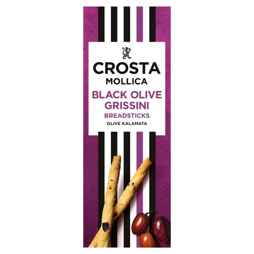Crosta Mollica Black Olive Grissini Breadsticks