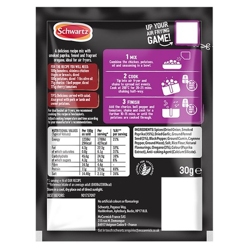 Schwartz Air Fry Chorizo Chicken Recipe Mix