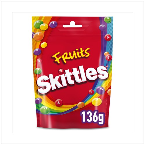 Skittles Vegan Chewy Sweets Fruit Flavoured Pouch Bag