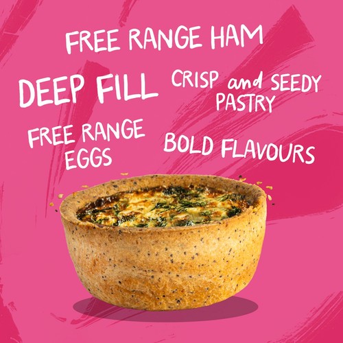 Pieminister Eggs Benny Quiche with Ham, Spinach & Vintage Cheddar