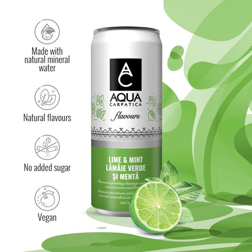 AQUA Carpatica Sparkling Flavours Lime & Mint