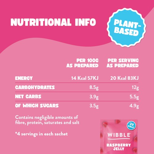 Wibble Plant-based Raspberry Jelly Crystals