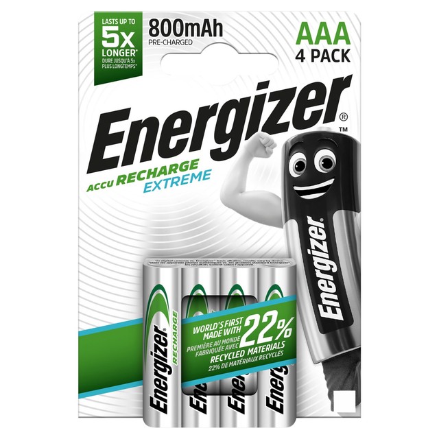 Energizer Extreme AAA Rechargeable Batteries 4-Pack