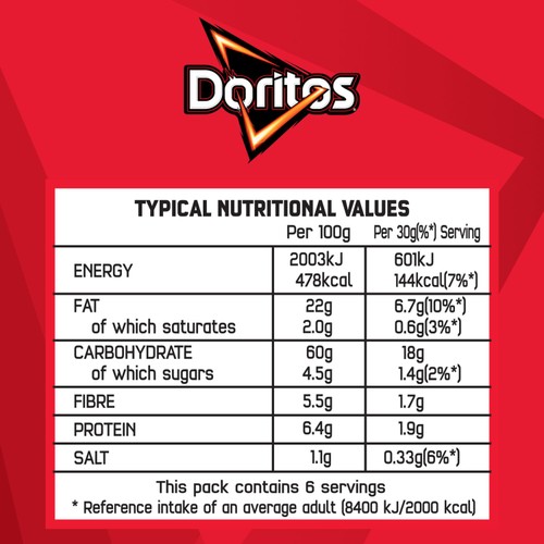 Doritos Chilli Heatwave Tortilla Chips Sharing Bag Crisps