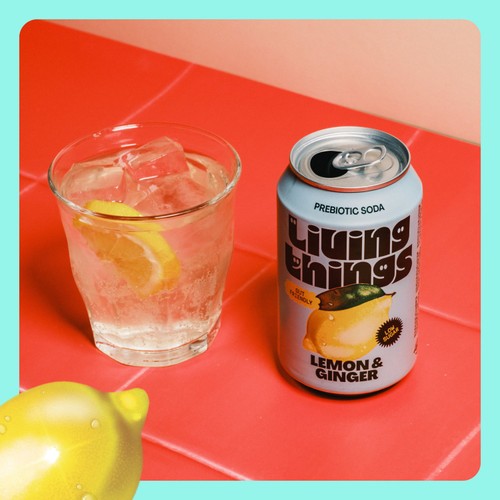 Living Things Lemon & Ginger Biotic Soda