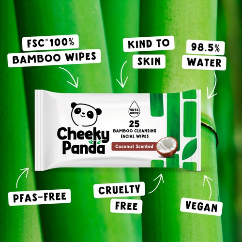 The Cheeky Panda Bamboo Facial Cleansing Wipes Coconut Scented
