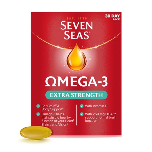 Seven Seas Omega-3 Fish Oil Extra Strength with Vitamin D 30 Capsules