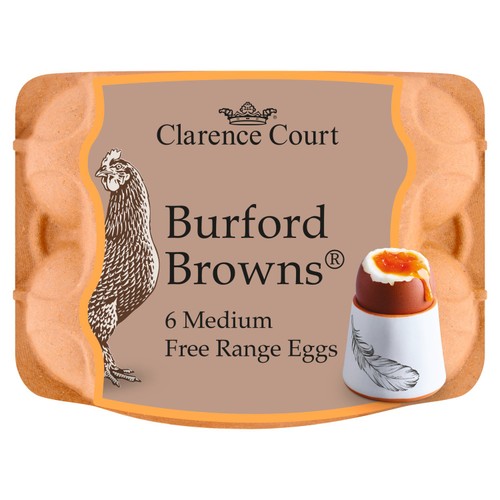 Clarence Court  Burford Brown 6 Medium Free Range Eggs