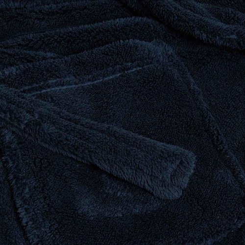 M&S Mens Fleece Supersoft Dressing Gown, S, Navy