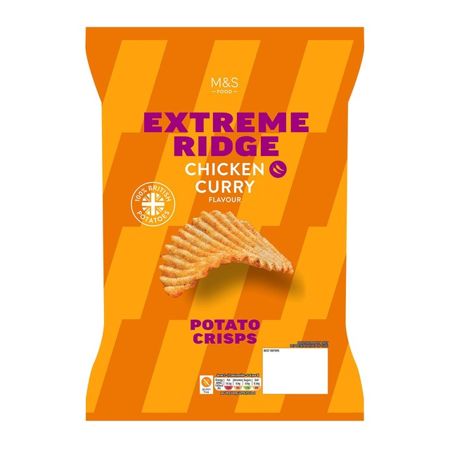 M&S Chicken Curry Extreme Ridge Cut Crisps - Ocado