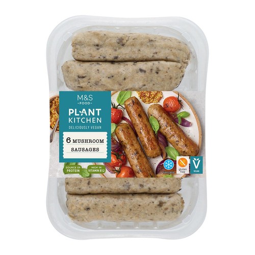 M&S Plant Kitchen Vegan 6 Mushroom Sausages