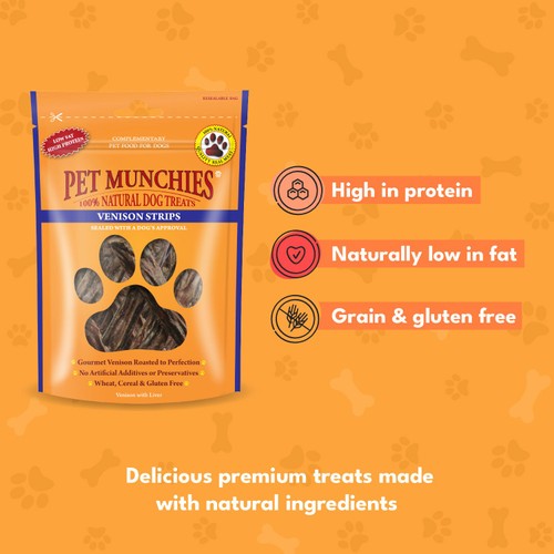 Pet Munchies 100% Natural Strips Venison Dog Treats