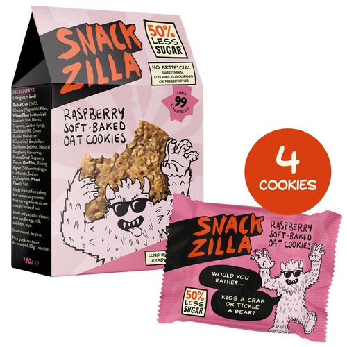 SNACKZILLA Raspberry Soft-Baked Oat Cookies