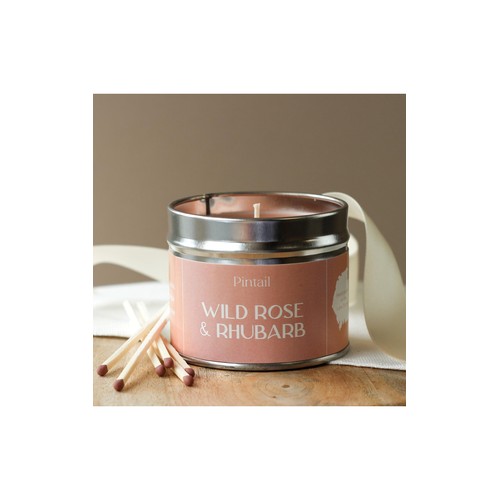 Pintail Candles Wild Rose & Rhubarb Classic Tin Candle