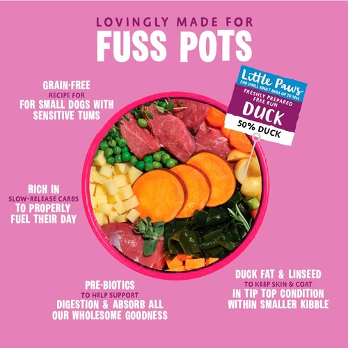 Barking Heads Little Paws Fuss Pot Duck Dry Dog Food