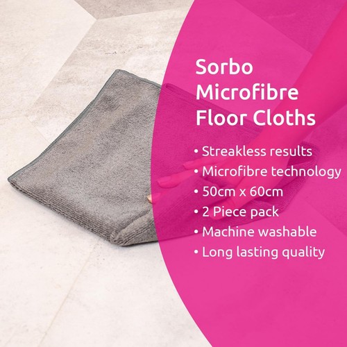 Sorbo Microfibre Floor Cloth 50 x 60 cm - 2pk