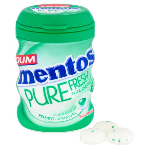 Mentos Gum Pure Fresh Spearmint Sugar Free Chewing Gum Bottle