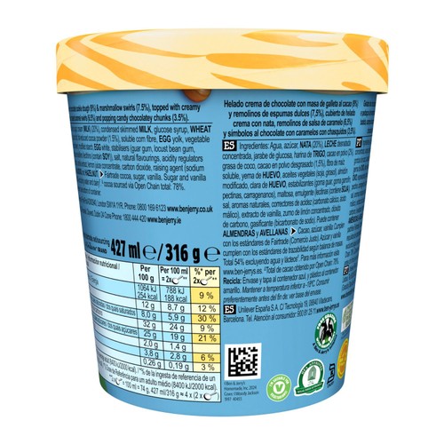 Ben & Jerry's Sundae Marshmallow & S'more Ice Cream Tub Dessert