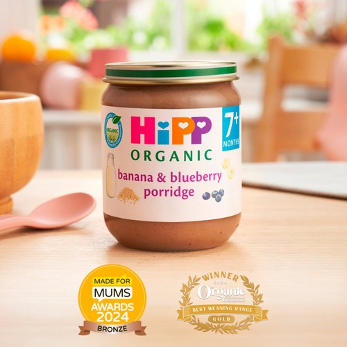 HiPP Organic Banana & Blueberry Porridge Baby Food Jar 7+ Months