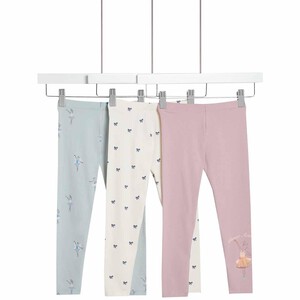 M&S Cotton Rich Bow Leggings, 6-7 Years, Pink Ocado