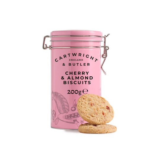 Cartwright & Butler Cherry & Almond Biscuits in Tin