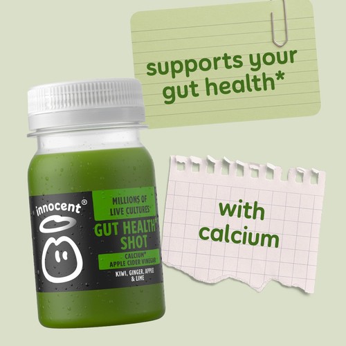 Innocent Gut Health,  Kiwi, Ginger, Apple & Lime Shot