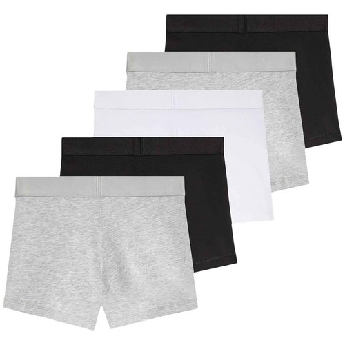 M&S Boys Grey Cotton Plain Trunks 6-7 Years, 5 Pack