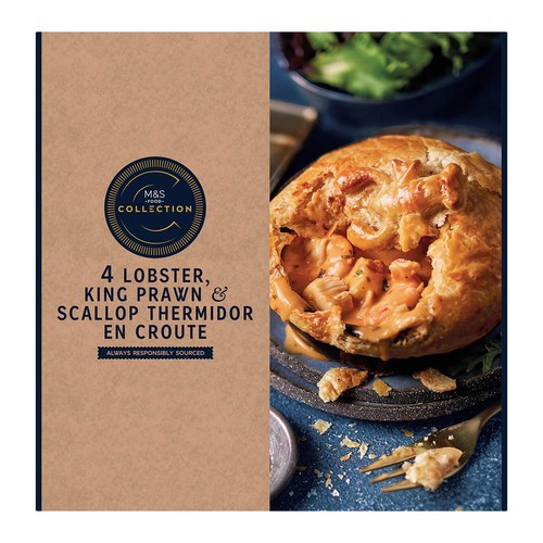M&S 4 Lobster, King Prawn & Scallop Thermidor En Croute