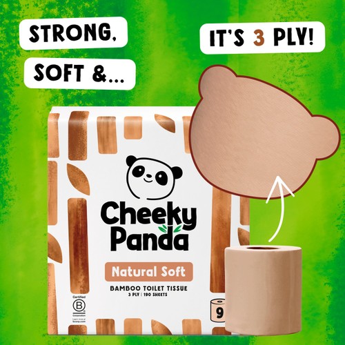 Cheeky Panda Natural Colour Bamboo Toilet Paper