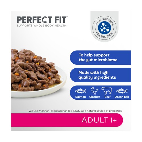 Perfect Fit Advanced Nutrition Adult Cat Food Pouches Mixed in Gravy
