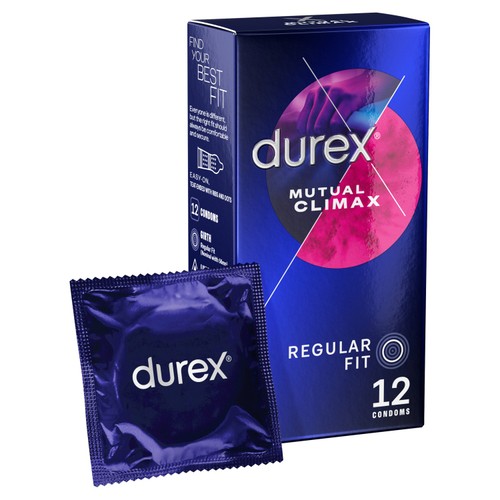 Durex Mutual Climax Condoms Silicone Lube Regular Fit
