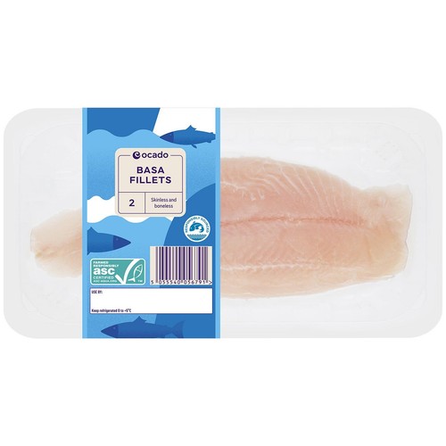 Ocado 2 ASC Basa Fillets Skinless & Boneless