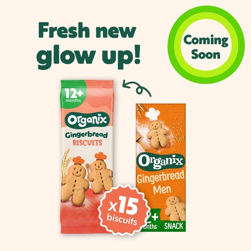 Organix Gingerbread Men Biscuits Toddler Snack 12+ Months