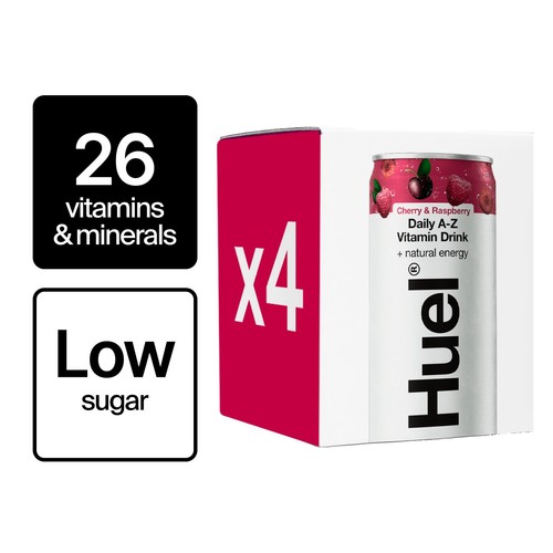 Huel Daily A-Z Cherry & Raspberry Sparkling Multivitamin Energy Drink