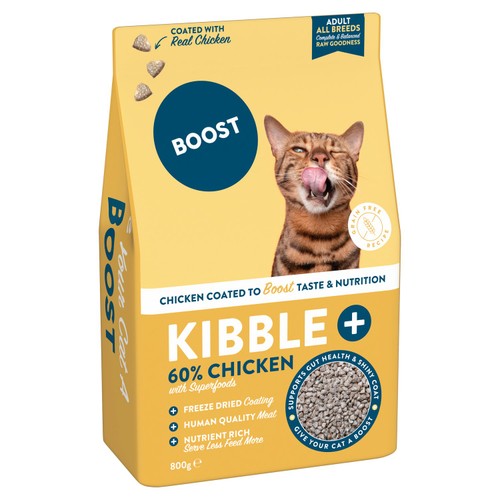 Boost Pet Kibble Plus Freeze Dried Coated Chicken for Cats
