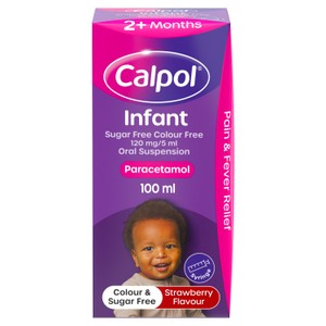Calpol Infant Sugar Free Colour Free Oral Suspension 2+ Months 100ml