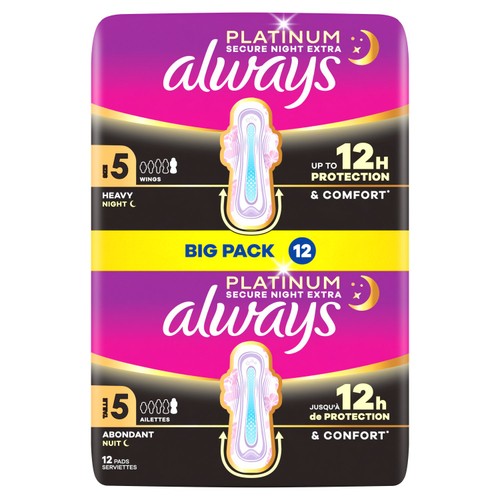 Always Platinum Sanitary Towels Secure Night Extra - Size 5