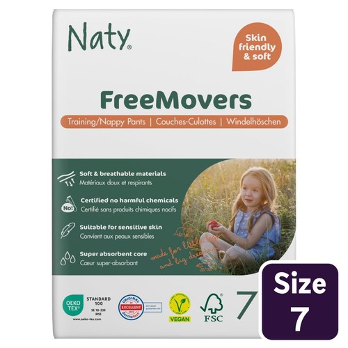 Naty FreeMovers Nappy Pull on Pants Size 7 (17+kg)