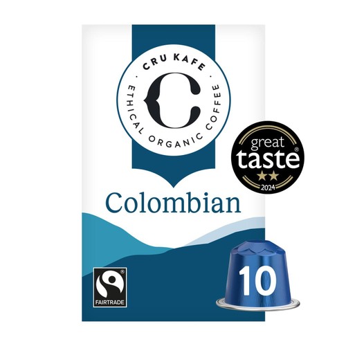 CRU Kafe Organic Fairtrade Colombian Pods 10s
