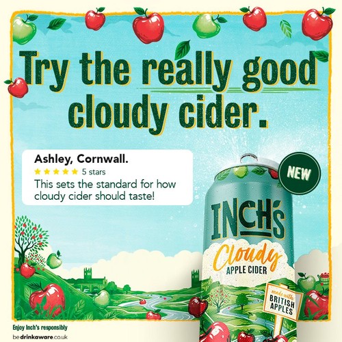 Inch's Cloudy Hazy Apple Cider Can